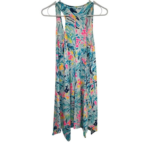 Womens XXS Lilly Pulitzer Melle Trapeze Tank Dress Blue Floral Print - Picture 5 of 5